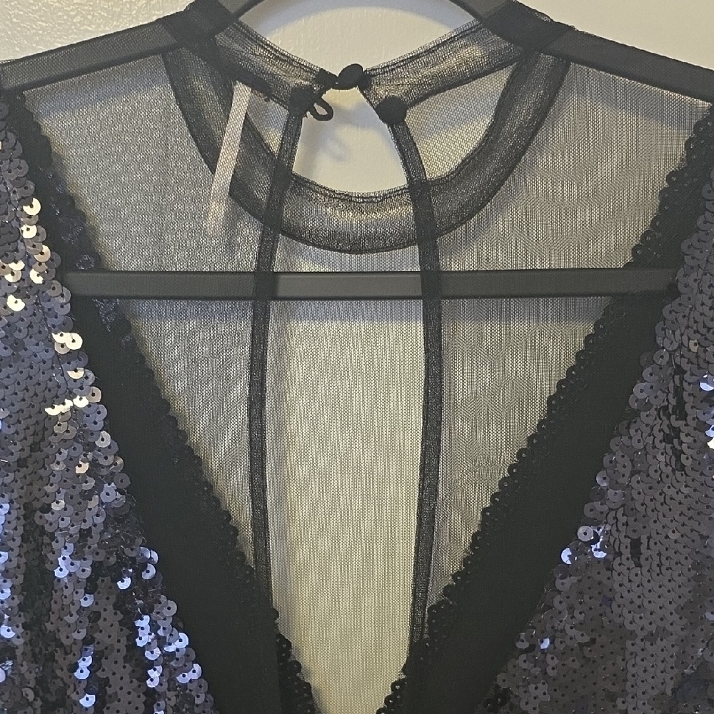 Free People Sequin Mini Dress in Sparkling Blue - Picture 3 of 6